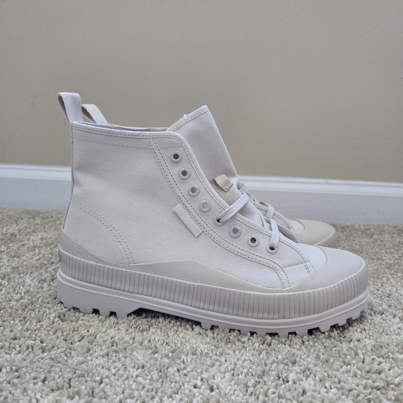 Superga high top shoes white canvas womens 9 mens 7.5 - Picture 3 of 11